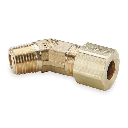1/4" Compression x MNPT Brass 45 Degree Elbow 10PK