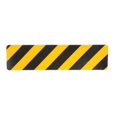 Anti-Slip Tread Mineral Coated 60 Grit Size, Black/Yellow, 6" W x 2 ft. L, 36 mil Thick