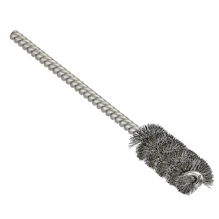 Tube and Pipe Brush, 3 1/4 in L Handle, 1 in L Brush, Silver, Polypropylene, 6 1/2 in L Overall