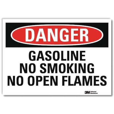 Danger No Smoking Sign, 10" H, 14 in W, Reflective Sheeting, Horizontal Rectangle, U3-1534-RD_14X10