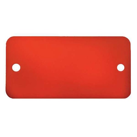 Blank Tag, Aluminum, 1 in H x 2 in W, Red, Rectangle, 5 PK