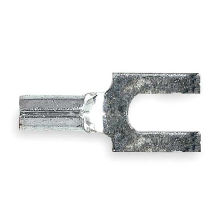 Fork Terminal, #8 Stud Size, 14 AWG, 600 V, Bare Insulated, Blue, Crimp Termination Only, 100 PK