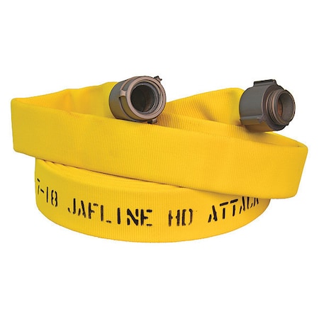 Fire Hose, Double Jacket, 50 ft Length, 1 1/2 in Hose Inside Dia., EPDM Hose Tube, MNH Fitting A