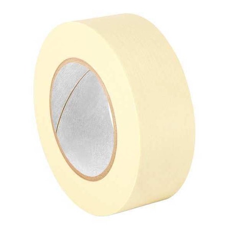 Masking Tape, 2 in W x 120 yd L, 4.4 mil Thick, Tan, Rubber Adhesive, 18 PK