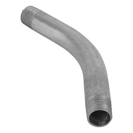 Conduit Fitting 45 Deg Elbow, 1-1/4 in, Threaded, Steel, Galvanized, Silver