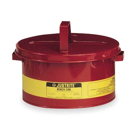 Bench Can 2 gal Steel Can, Steel Plunger, 9 3/4 in Dasher Plate Dia., Red