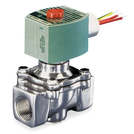 Solenoid Valve, 2-Way, 2-Position, Normally Closed, 1/2 in Pipe Size, 120V AC, Compact, Test Port
