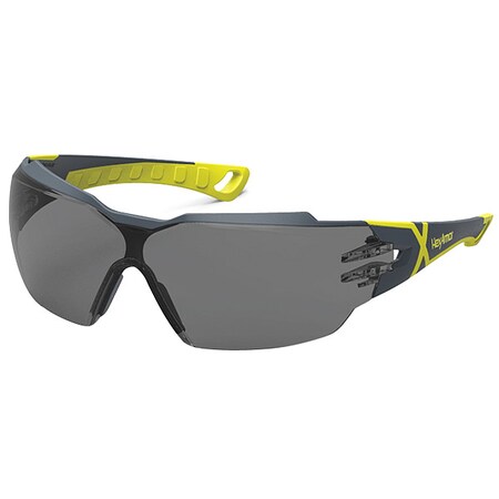 MX300, Safety Glasses, Anti-Fog & Anti-Scratch, Gray Lens, Charcoal/Hi-Visibility Yellow Frame