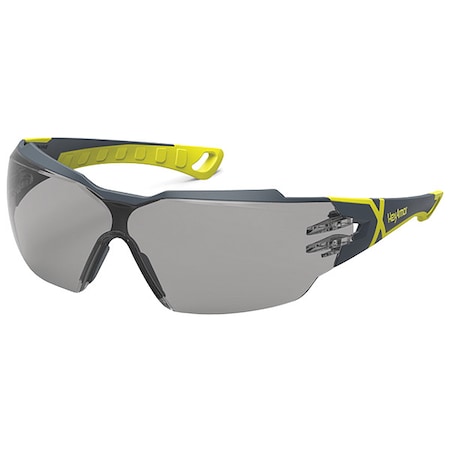 MX300, Safety Glasses, Anti-Fog & Anti-Scratch, Gray Lens, Charcoal/Hi-Visibility Yellow Frame