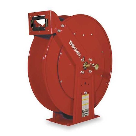 Spring Return Hose Reel, 3/8 in Hose Diameter, 100 ft Length, 5,000 psi Max. Pressure, Red