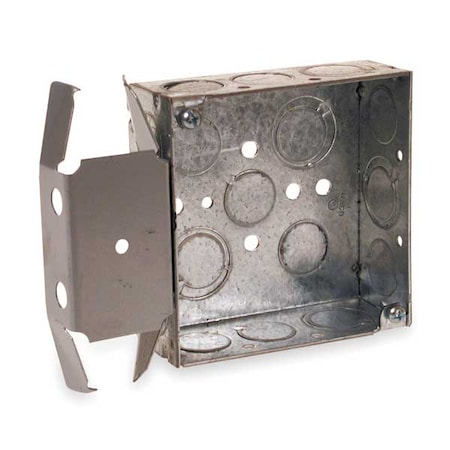 Electrical Box, 21 cu in, Square Box Type, 2 Gangs, Galvanized Zinc, Square Shape