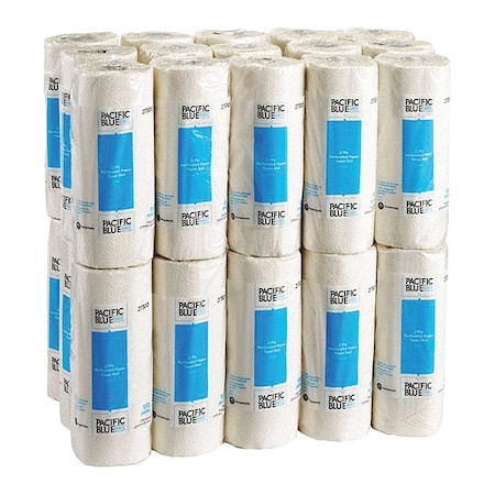 Pacific Blue Select Perforated Roll Paper Towels, 2 Ply, 100 Sheets, 73 ft, White, 30 PK