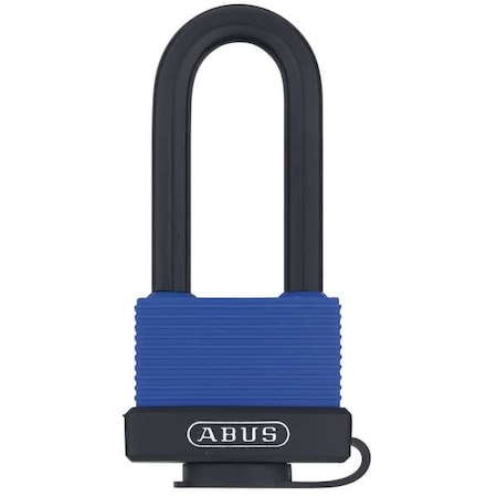 Padlock, Master Keyed, Long Shackle, Rectangular Brass Body, Stainless Steel Shackle, 13/16 in W