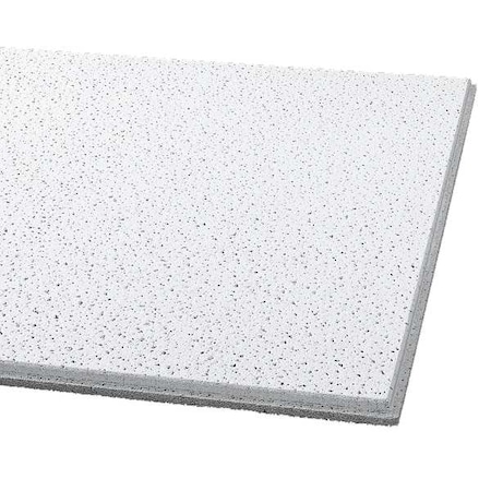 Fine Fissured Ceiling Tile, 24 in W x 24 in L, Beveled Tegular, 9/16 in Grid Size, 16 PK