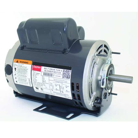Capacitor-Start/Run Belt Drive Motor, 1 HP, 56 Frame, 115/208-230V AC Voltage, 1,725 Nameplate RPM
