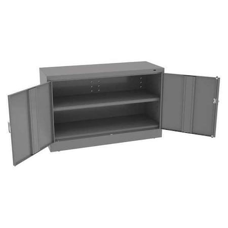 Shelving Storage Cabinet, 30 in H, 48 in W, 18 in D, Swing, Keyed, Medium Gray, 1 Shelves, 0 Drawers