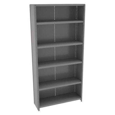 Metal Shelving Unit, 12"D x 36"W x 75"H, 5 Shelves, Carbon Steel