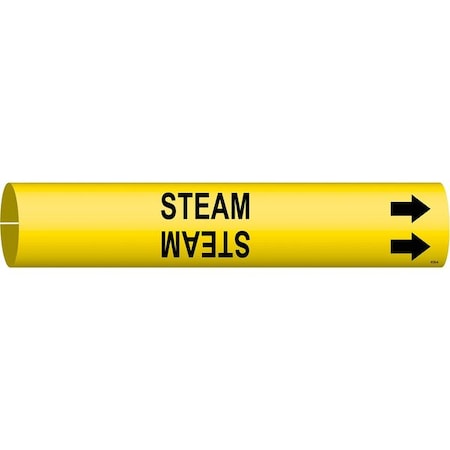 Pipe Marker,Steam,Yellow,3/4 to 1-3/8 In