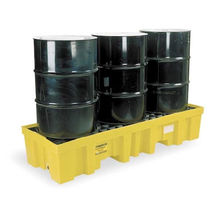 Spill Pallet, 78 gal Spill Capacity, 3 Drums, 6,000 lb Load Capacity, Polyethylene