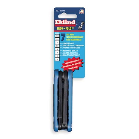 7 Piece Metric Fold-Up Hex Key Set, 25171