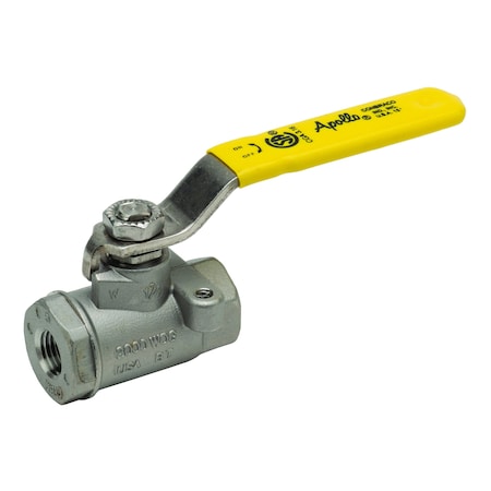 1/2 in Ball Valve, Stainless Steel, FNPT, Inline