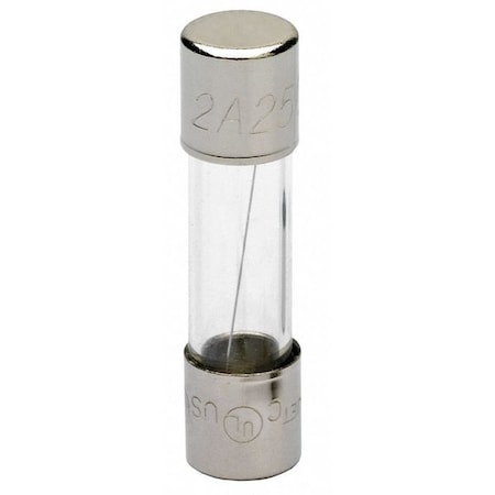Glass Fuse, 2A, 100A at 250V AC, 10kA at 125V AC, 5 PK