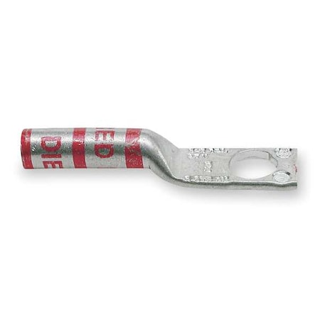 One-Hole Compression Lug, 2/0 AWG Max, 1/4 in Stud, Long Barrel, Aluminum, Olive