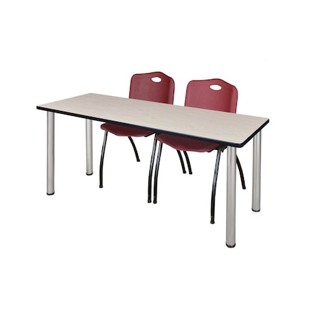 Rectangle Tables > Training Tables > Kee Table & Chair Sets, 60 W, 24 L, 29 H, Maple
