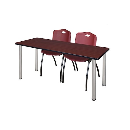 Rectangle Tables > Training Tables > Kee Table & Chair Sets, 66 W, 24 L, 29 H, Mahogany