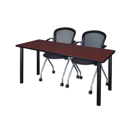 Rectangle Tables > Training Tables > Kee Table & Chair Sets, 66 W, 24 L, 29 H, Mahogany