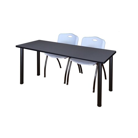 Rectangle Tables > Training Tables > Kee Table & Chair Sets, 72 W, 24 L, 29 H, Grey