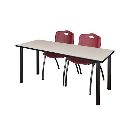 Rectangle Tables > Training Tables > Kee Table & Chair Sets, 72 W, 24 L, 29 H, Maple