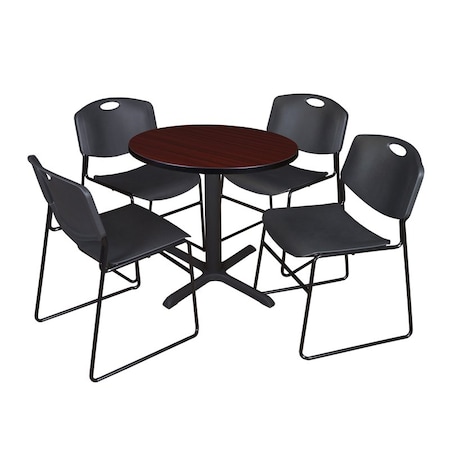 Cain Round Table & Chair Set, Wood, Metal, Polypropylene Top