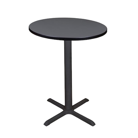 Cain Cafe Tables, 30 W, 30 L, 42 H, Wood,Metal Top, Grey
