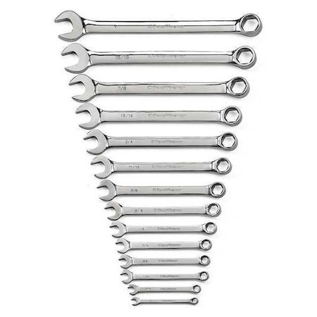 14 Piece 6 Point Combination SAE Wrench Set