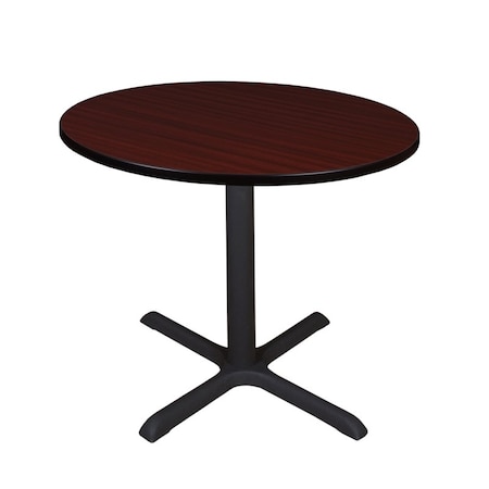 Cain Square & Round Tables, Wood, Metal Top, Mahogany