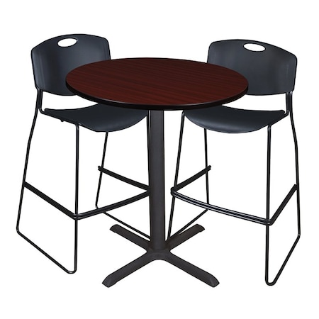 Cain Caf e Table & Chair Sets, 36 W, 36 L, 42 H, Mahogany
