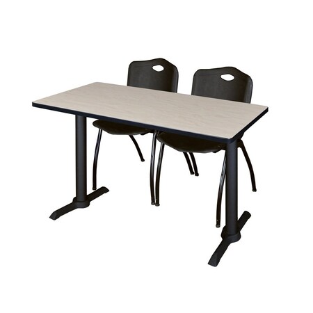 Rectangle Tables > Training Tables > Cain Training Table & Chair Sets, 48 W, 24 L, 29 H, Maple