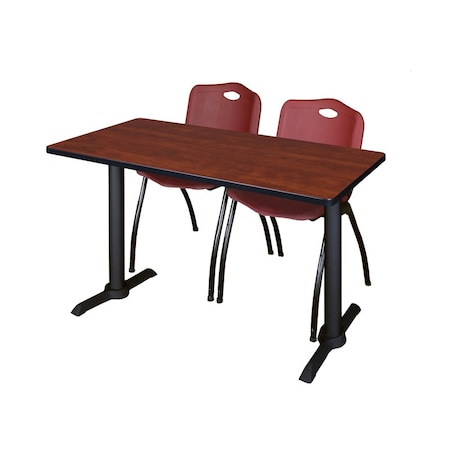 Rectangle Tables > Training Tables > Cain Training Table & Chair Sets, 48 W, 24 L, 29 H, Cherry