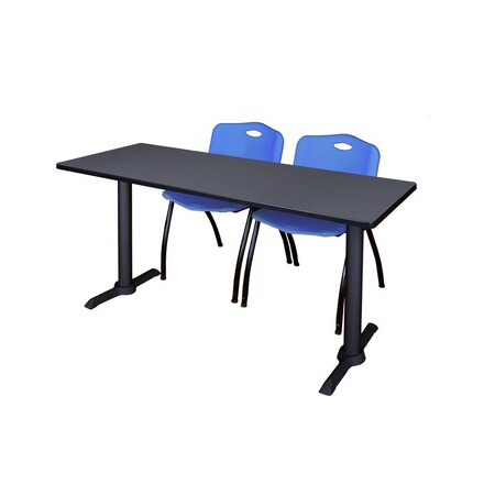 Rectangle Tables > Training Tables > Cain Training Table & Chair Sets, 60 W, 24 L, 29 H, Grey