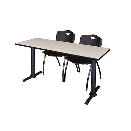Rectangle Tables > Training Tables > Cain Training Table & Chair Sets, 60 W, 24 L, 29 H, Maple