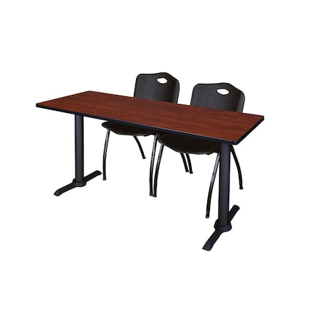 Rectangle Tables > Training Tables > Cain Training Table & Chair Sets, 72 W, 24 L, 29 H, Cherry