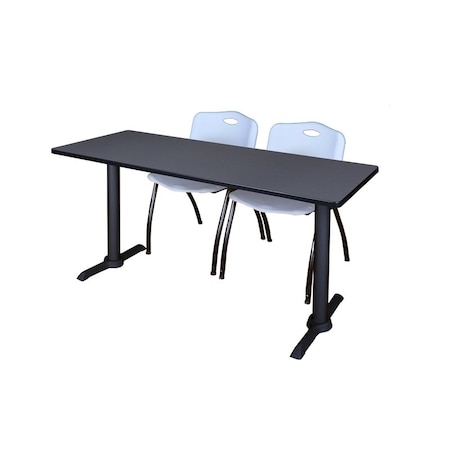 Rectangle Tables > Training Tables > Cain Training Table & Chair Sets, 72 W, 24 L, 29 H, Grey