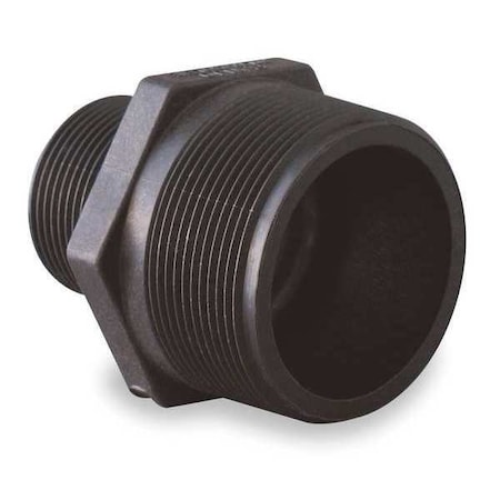 Reducing Nipple, Polypropylene, 1-1/2" x 1-1/4", Schedule 80, 300 psi Max Pressure