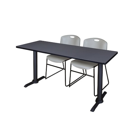 Rectangle Tables > Training Tables > Cain Training Table & Chair Sets, 72 W, 24 L, 29 H, Grey