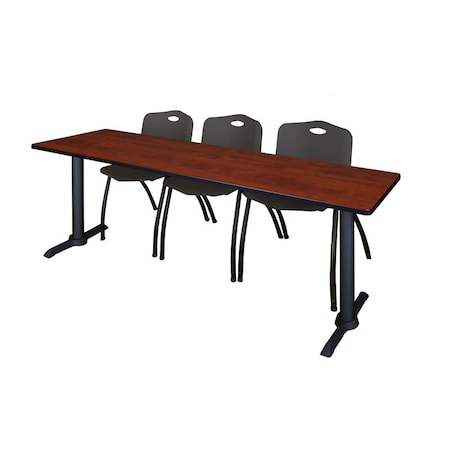 Rectangle Tables > Training Tables > Cain Training Table & Chair Sets, 84 W, 24 L, 29 H, Cherry