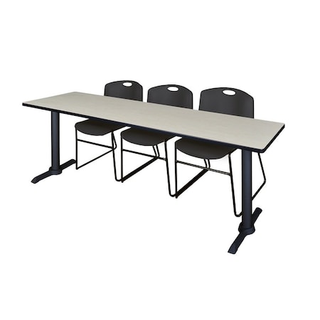 Rectangle Tables > Training Tables > Cain Training Table & Chair Sets, 84 W, 24 L, 29 H, Maple