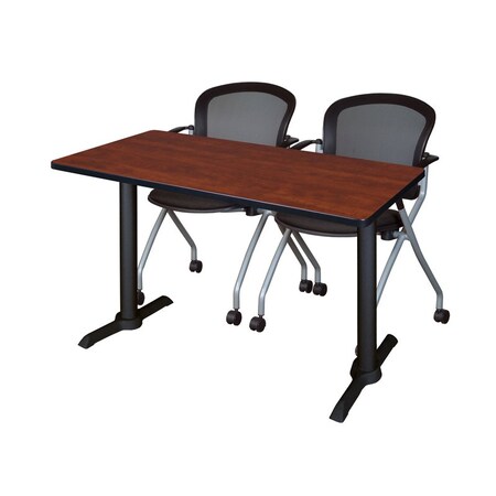 Rectangle Tables > Training Tables > Cain Training Table & Chair Sets, 48 W, 24 L, 29 H, Cherry