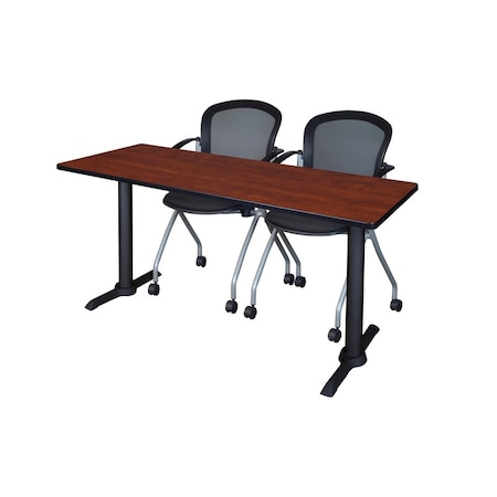 Rectangle Tables > Training Tables > Cain Training Table & Chair Sets, 72 W, 24 L, 29 H, Cherry
