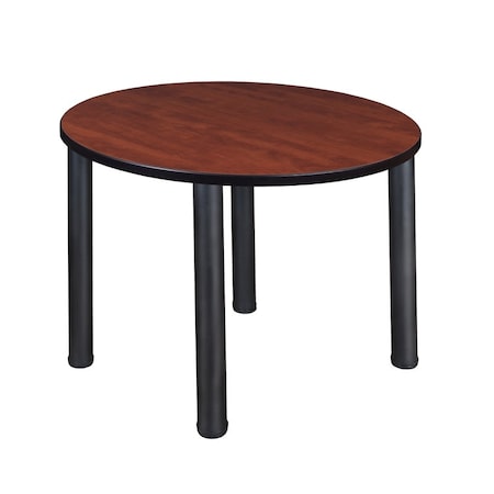 Kee Square & Round Tables, Wood, Metal Top, Cherry